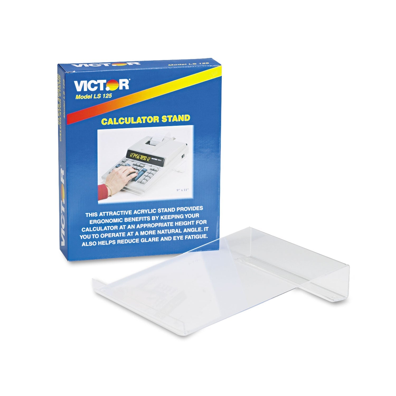 Victor® Large Angled Acrylic Calculator Stand, 9 X 11 X 2, Clear