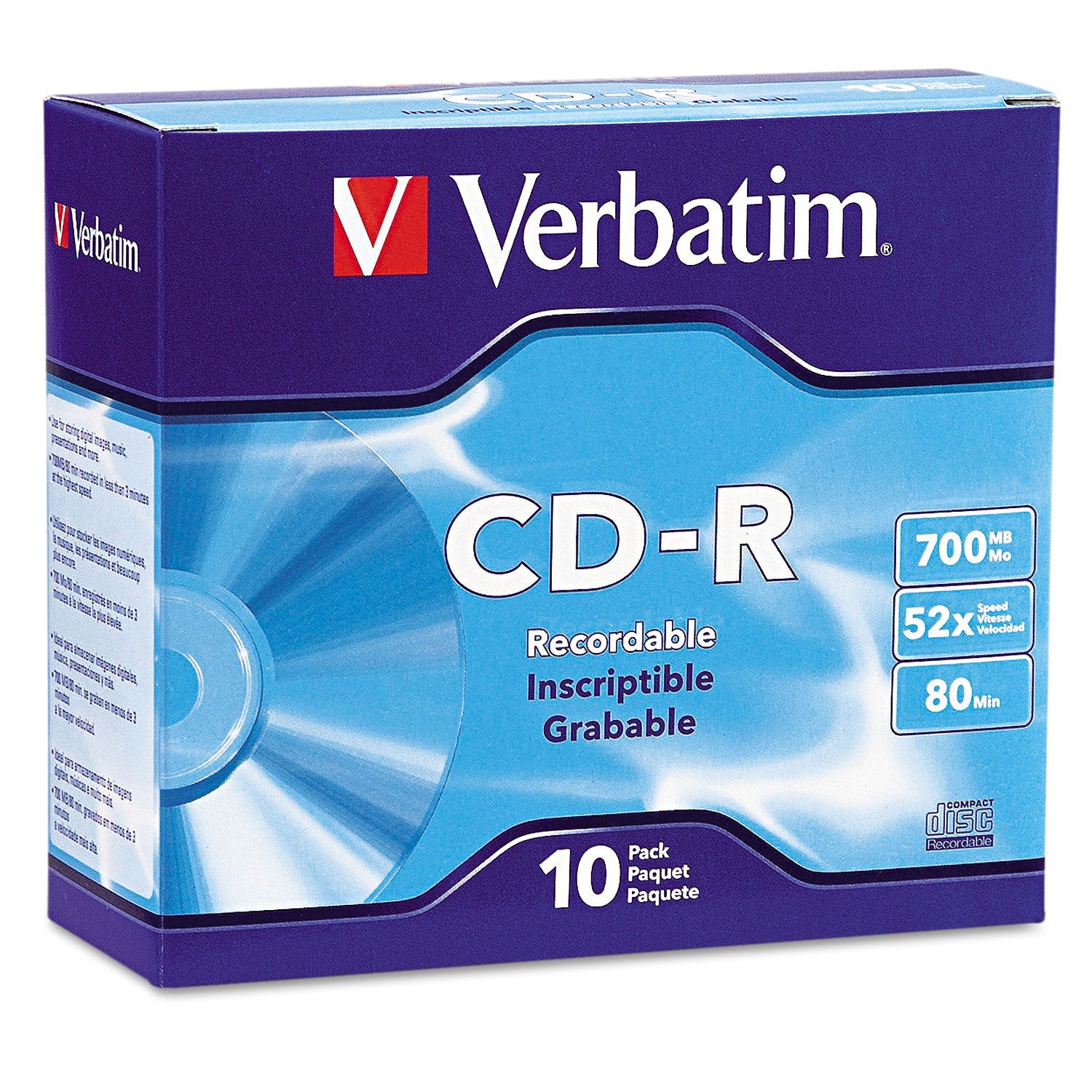 CD-R Recordable Disc | 700MB/80MIN | 10/pack