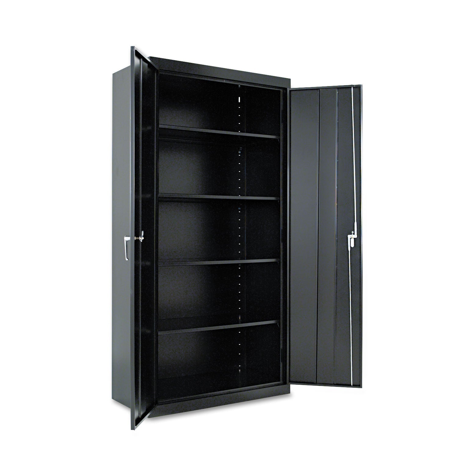 Alera® Assembled 72" High Heavy-Duty Welded Storage Cabinet, Four Adjustable Shelves, 36w X 18d, Black