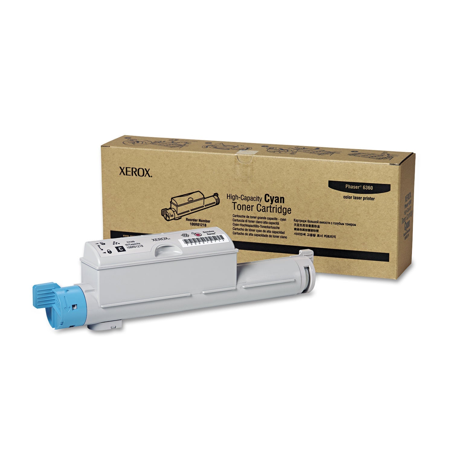 Xerox® 106r01218 High-Yield Toner, 12,000 Page-Yield, Cyan