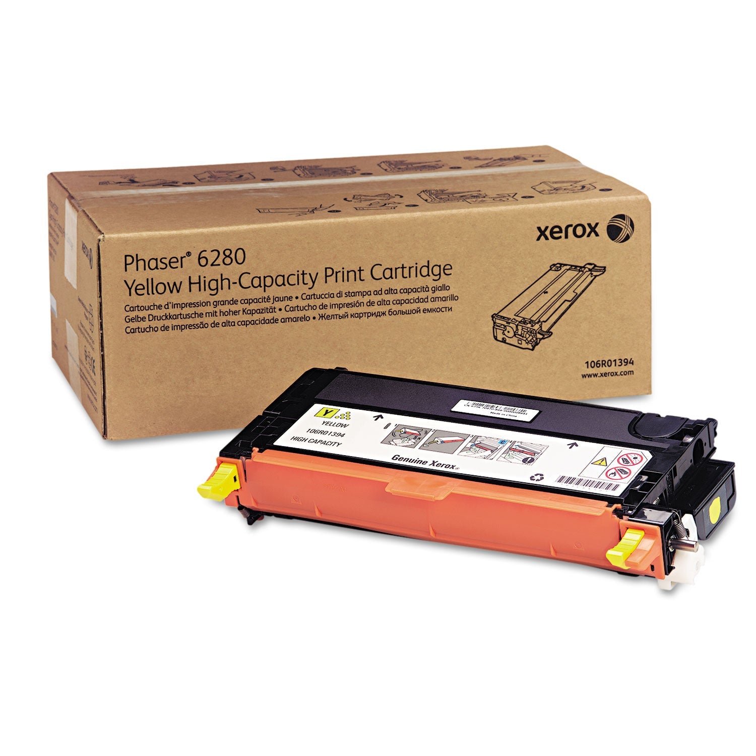 Xerox® 106r01394 High-Yield Toner, 5,900 Page-Yield, Yellow