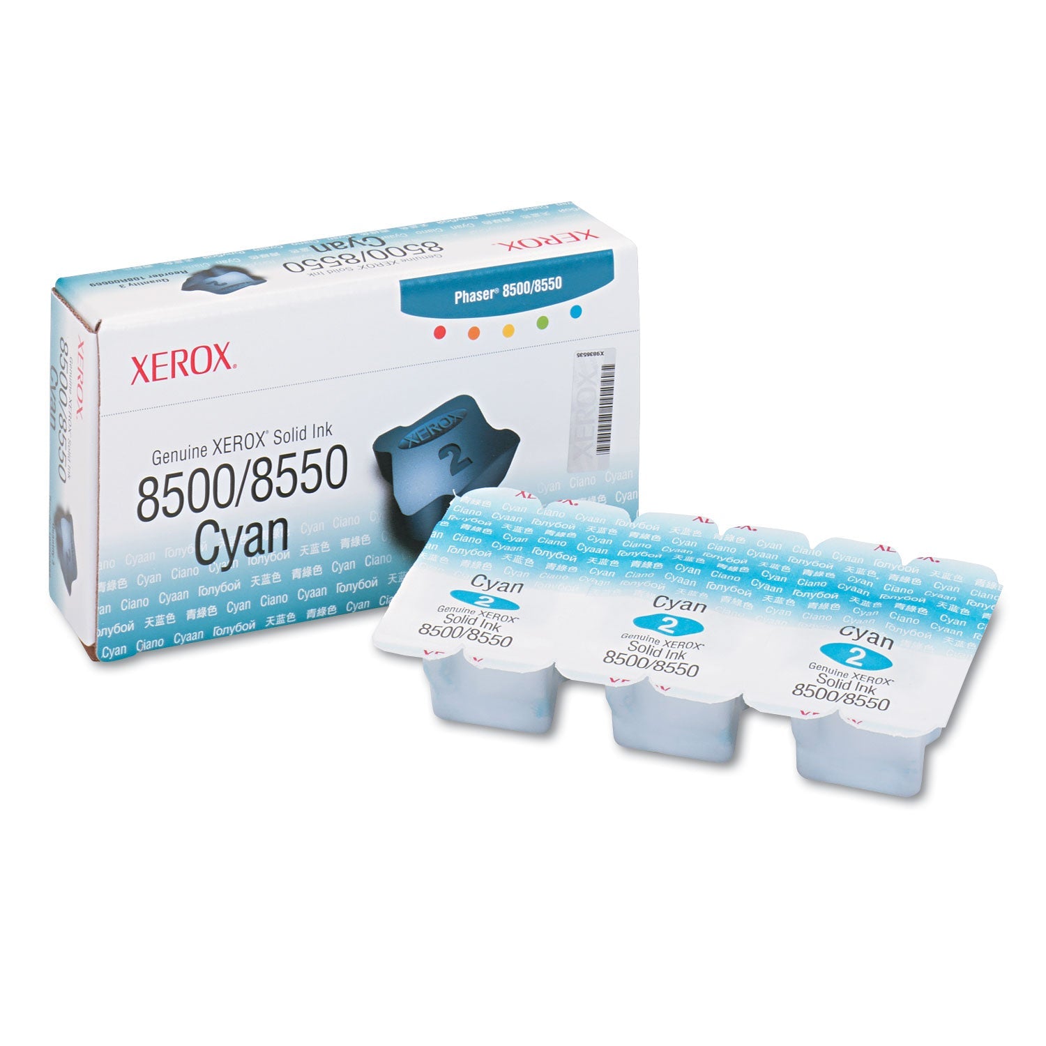 Xerox® 108r00669 Solid Ink Stick, 1,033 Page-Yield, Cyan, 3/box