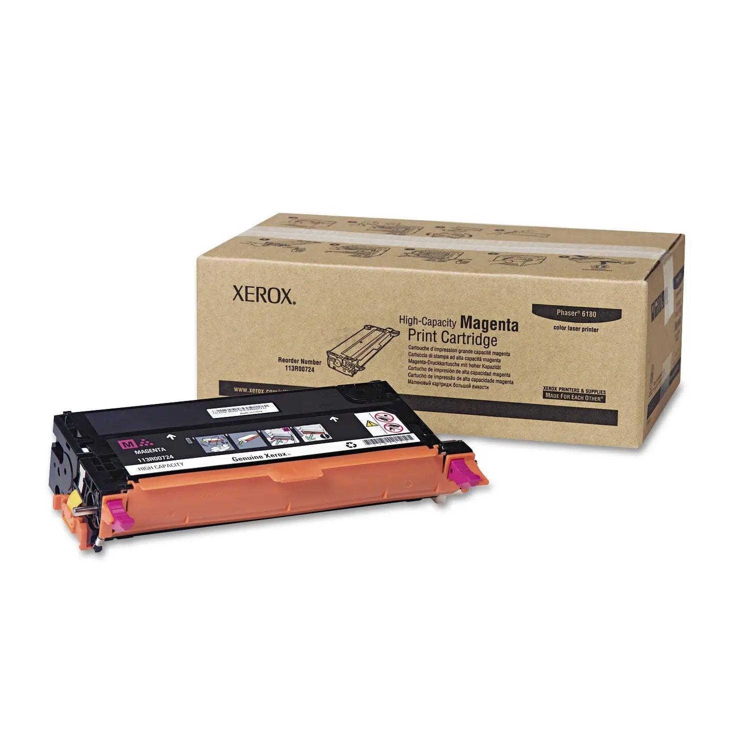 Xerox® 113r00724 High-Yield Toner, 6,000 Page-Yield, Magenta