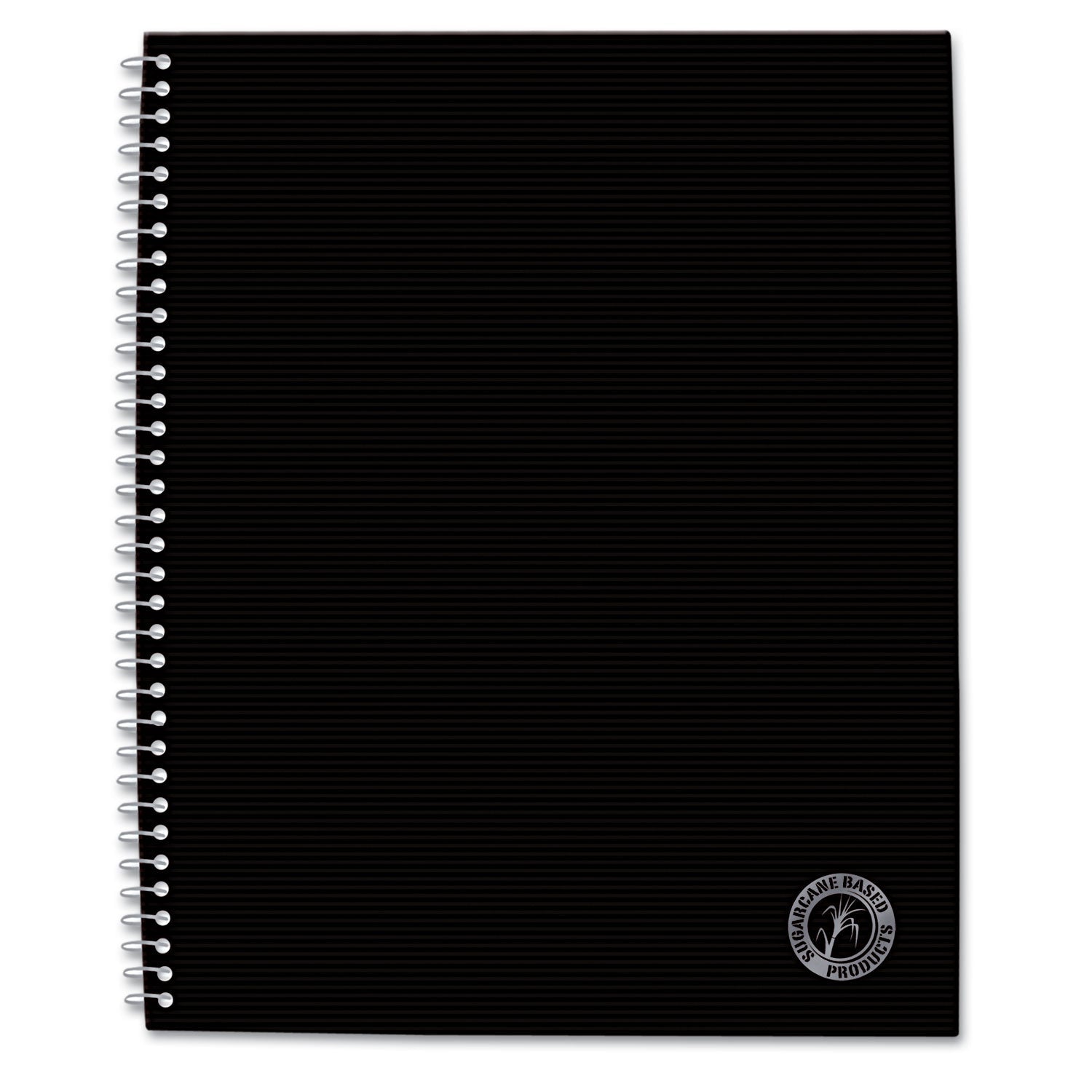 Universal® Deluxe Sugarcane Based Notebooks, Coated Bagasse Cover, 1-Subject, Medium/College Rule, Black Cover, (100) 11 x 8.5 Sheets