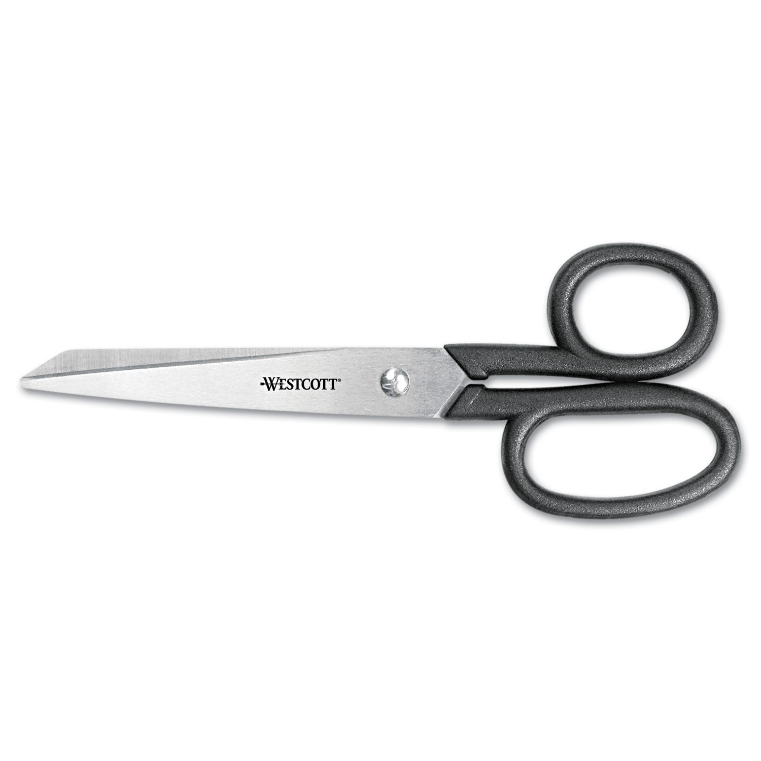 Westcott® Kleencut Stainless Steel Shears, 7" Long, 3.31" Cut Length, Straight Black Handle