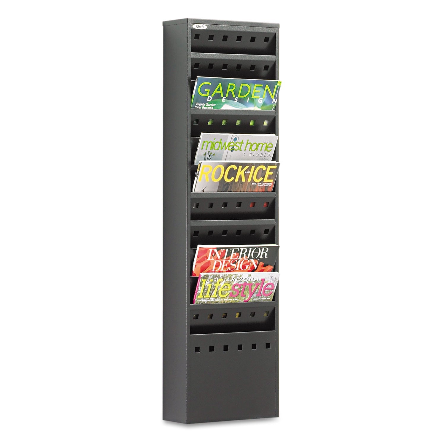 Safco Steel Magazine Rack | 11-Compartment Black