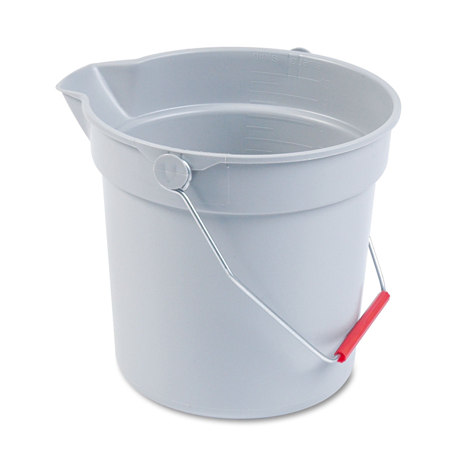 Rubbermaid® Commercial 10 Quart Plastic Utility Pail, Plastic, Gray, 10.5" dia