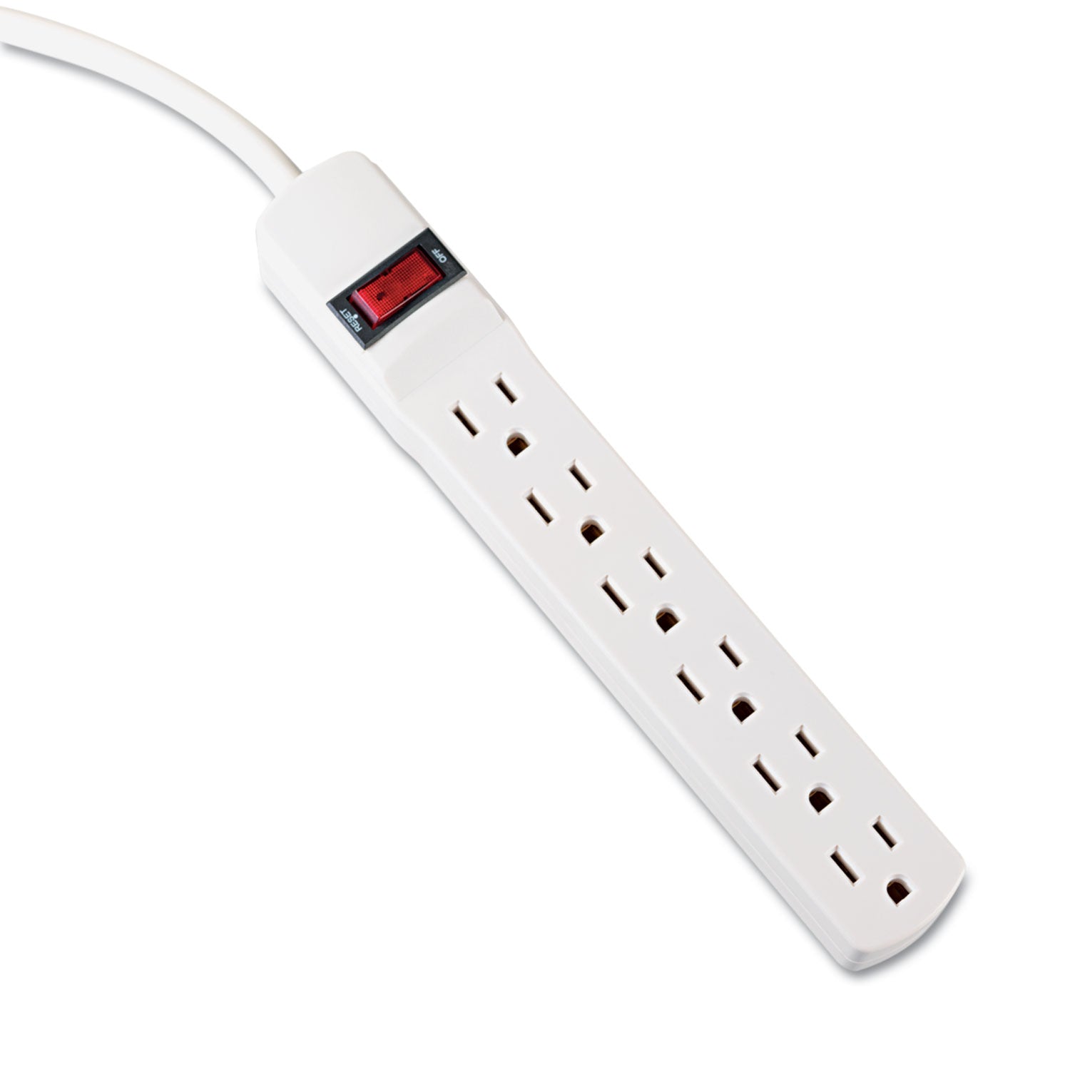 Power Strip | 6 Outlets | 6 ft Cord | Ivory