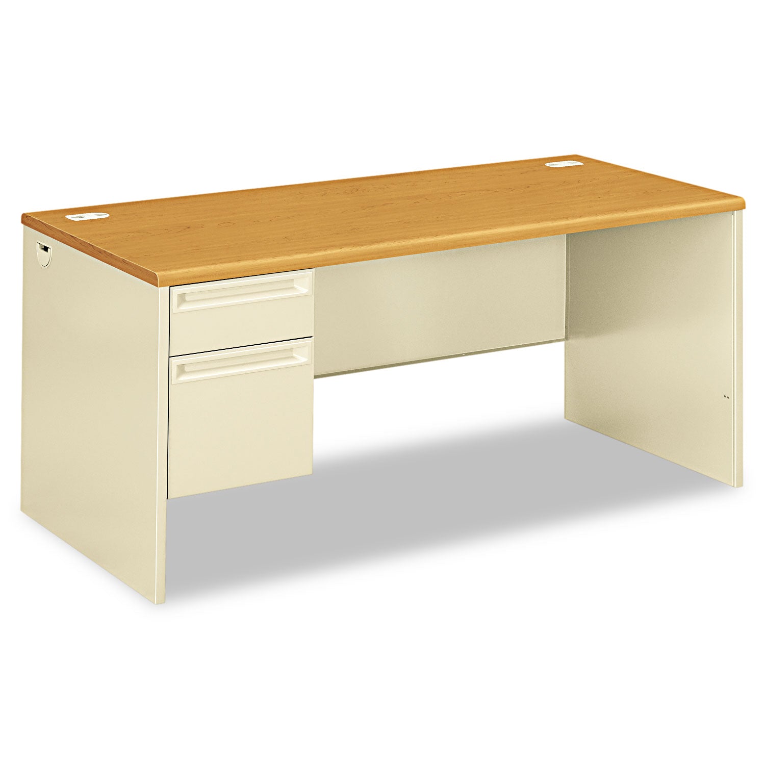Left Pedestal Desk | HON 38000, 66"x30" Harvest