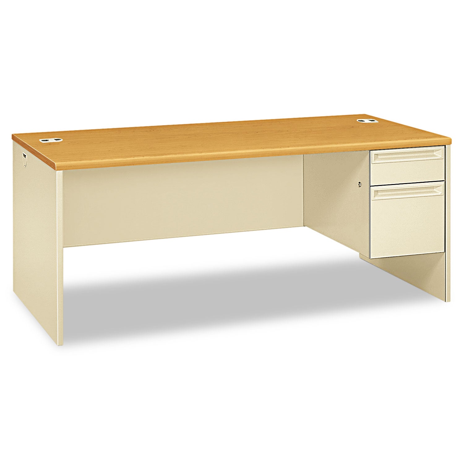 Right Pedestal Desk | HON® 38000, 72", Harvest