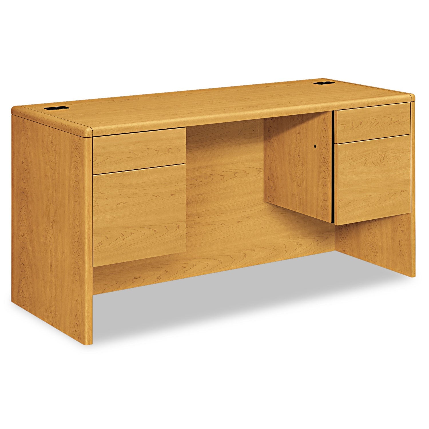 HON® 10700 Kneespace Credenza, 3/4 Height Pedestals, 60w X 24d X 29.5h, Harvest