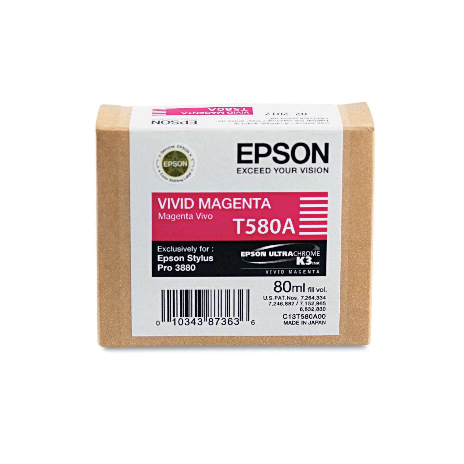 Epson® T580a00 Ultrachrome K3 Ink, Vivid Magenta