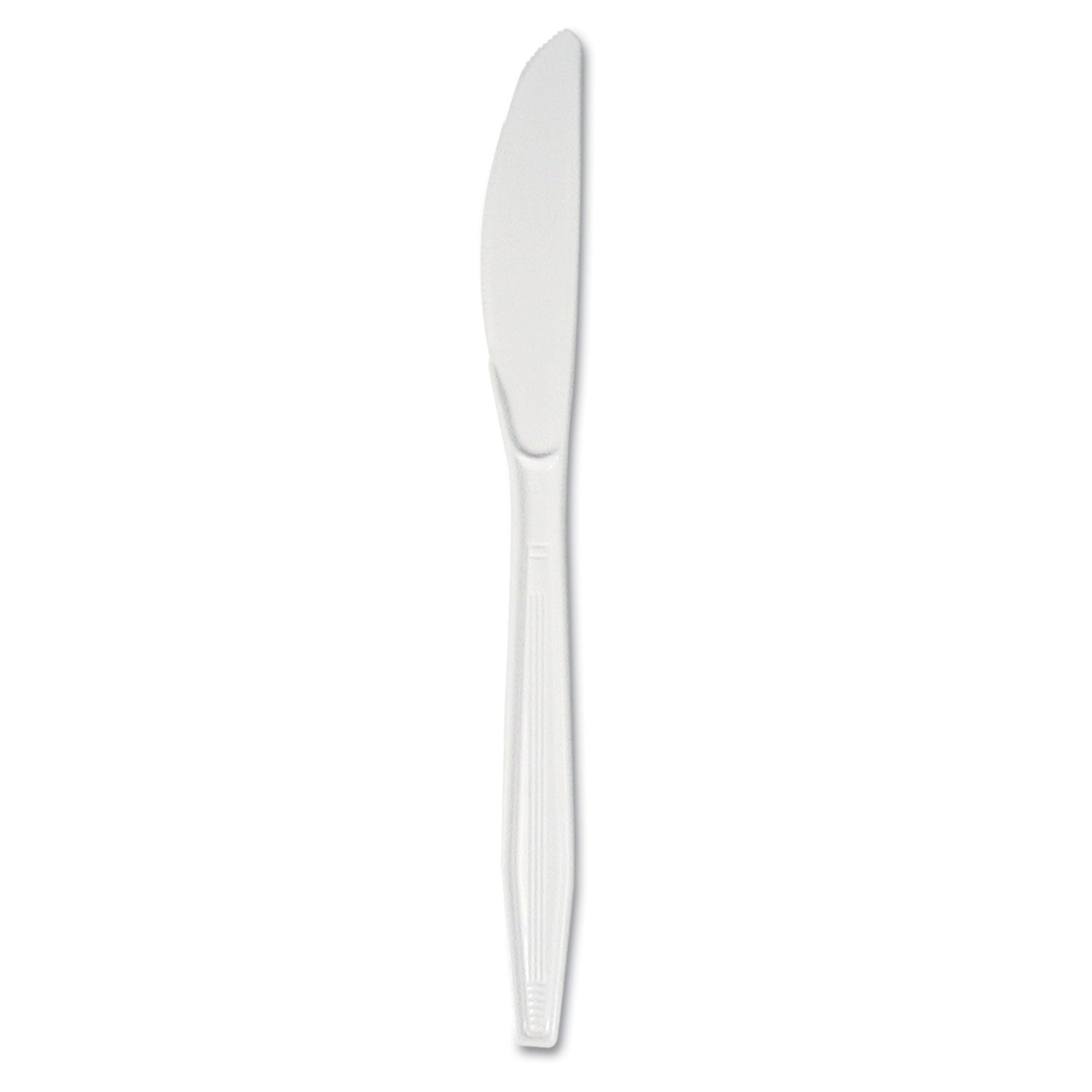 Boardwalk® Mediumweight Polystyrene Cutlery, Knife, Plastic, White, 100/Box