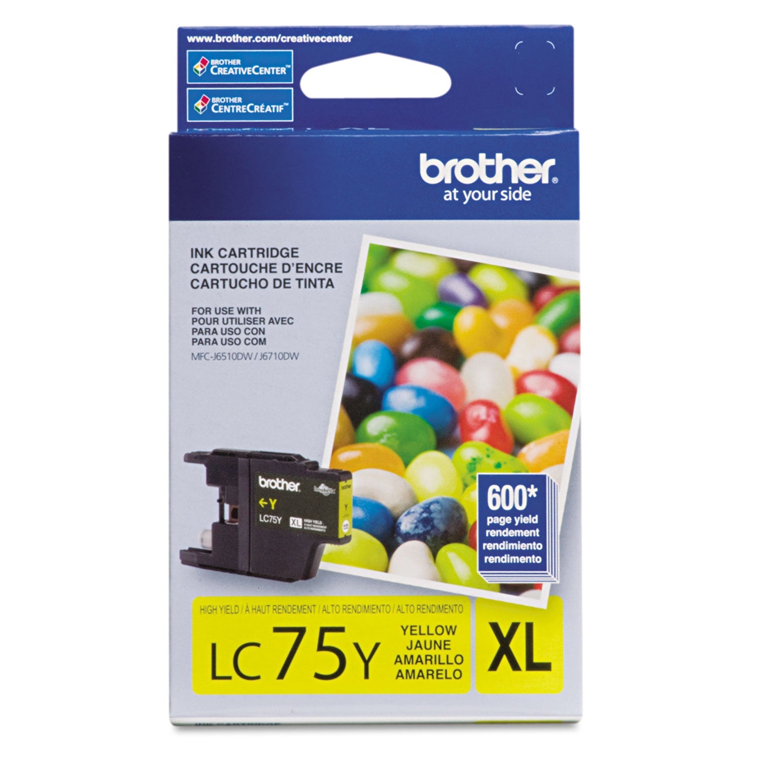 High-Yield Yellow Ink | Brother LC75Y, 600-Yield
