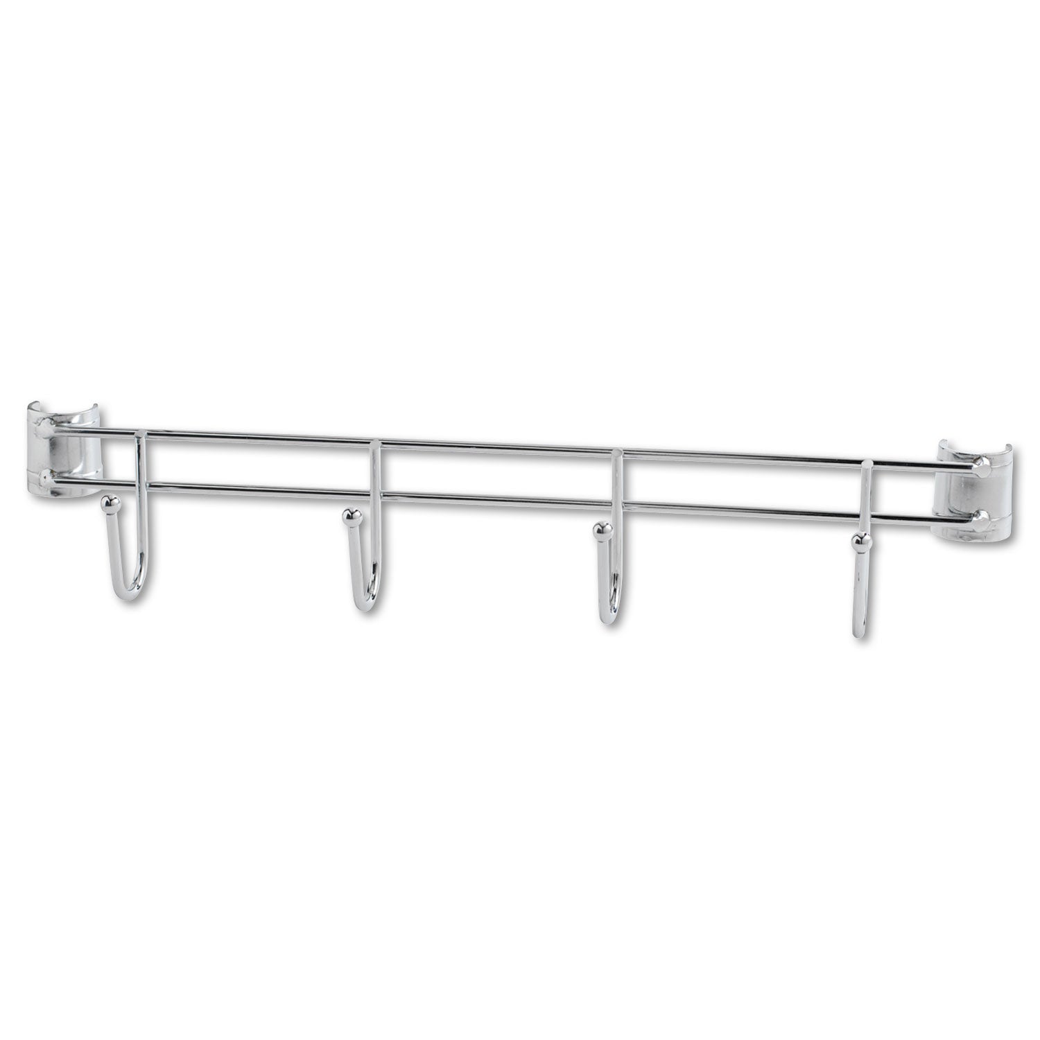 Alera® Hook Bars For Wire Shelving, Four Hooks, 18" Deep, Silver, 2 Bars/pack