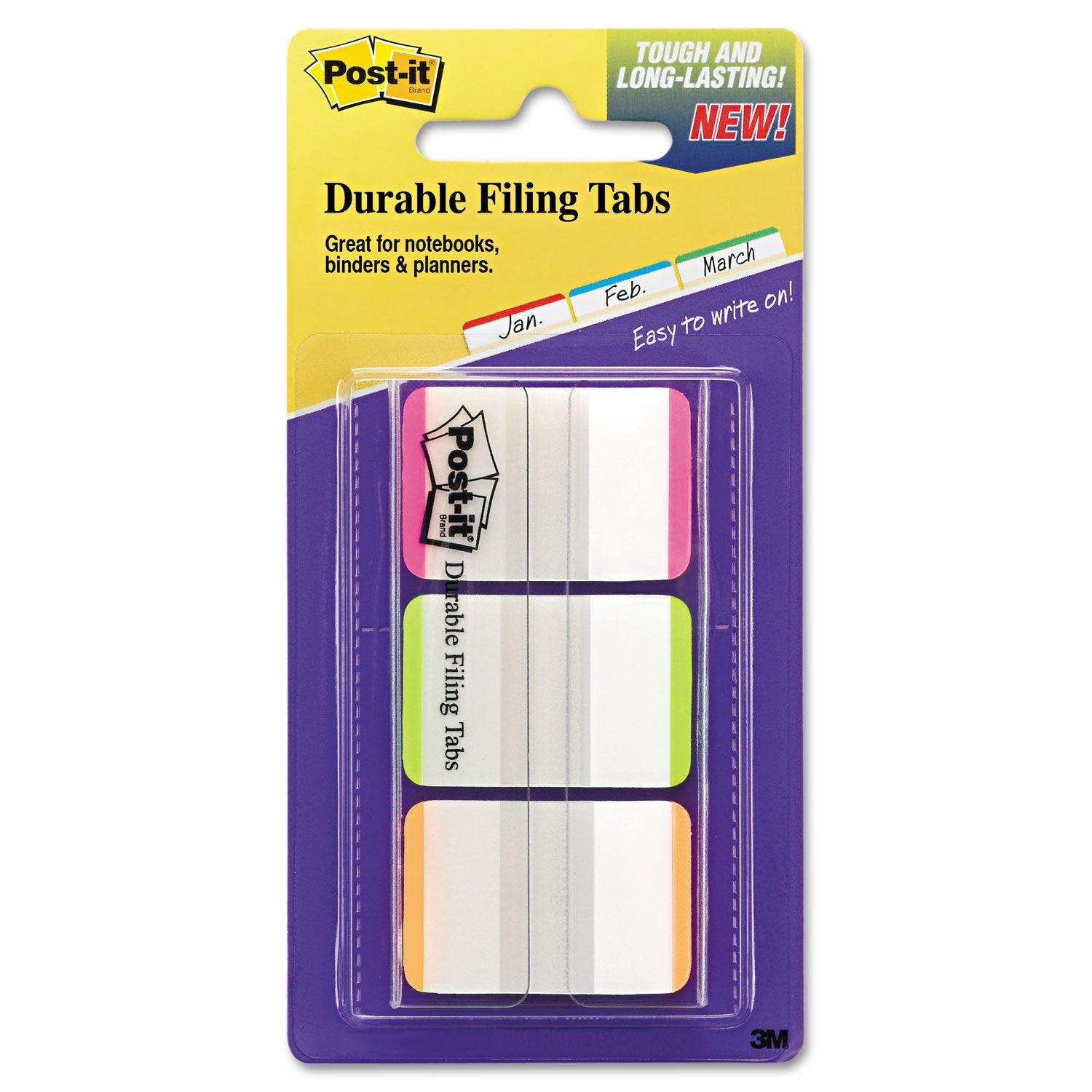 Post-it® Lined Tabs | 1" Assorted Brights, 66/Pack