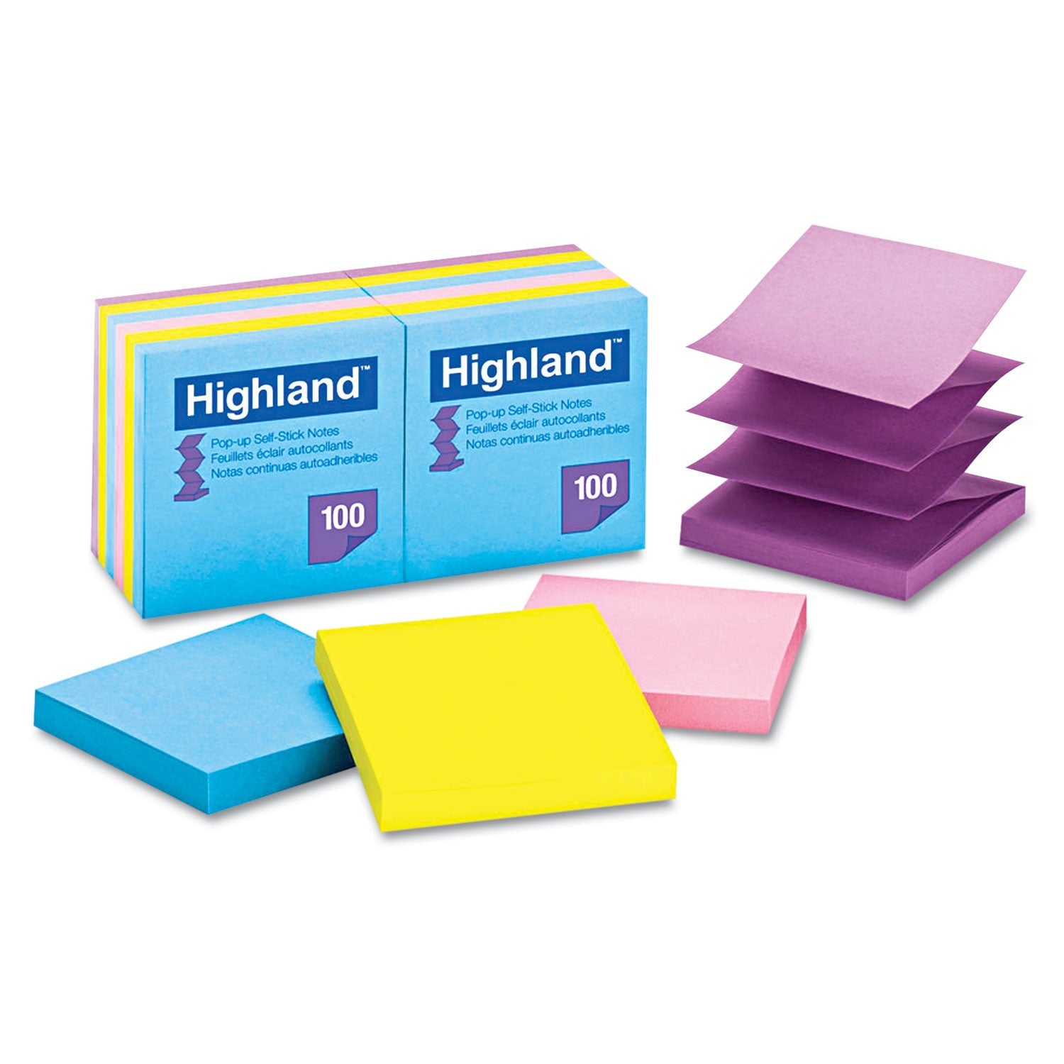 Self-Stick Pop-up Notes | 3x3 Brights, 12-Pack