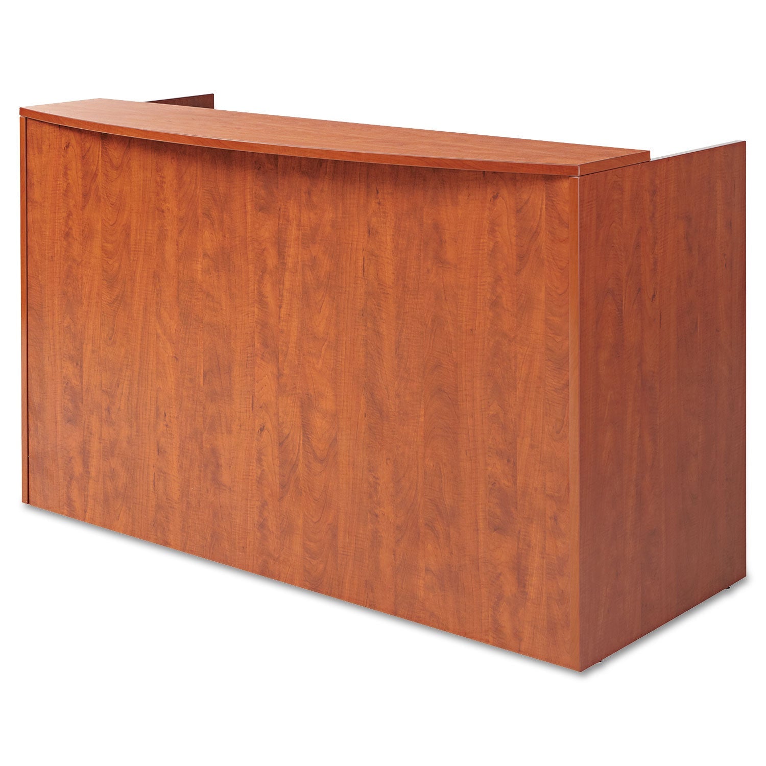 Alera® Alera Valencia Series Reception Desk With Transaction Counter, 71" X 35.5" X 29.5" To 42.5", Medium Cherry
