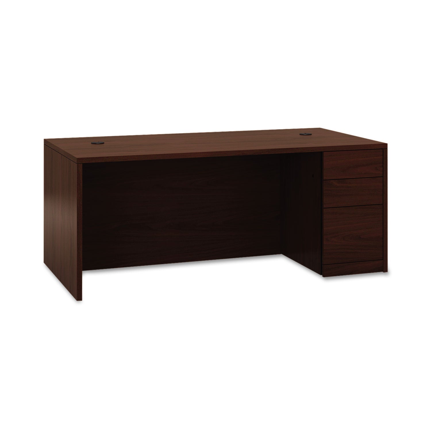 HON® 10500 Series "l" Workstation Right Pedestal Desk With Full-Height Pedestal, 72" X 36" X 29.5", Mahogany