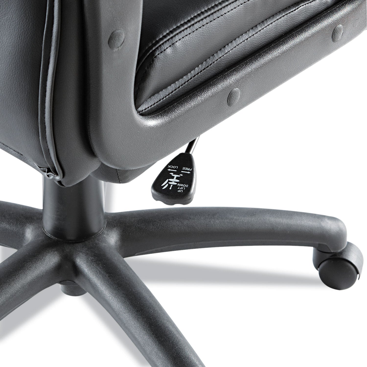 Alera® Alera Fraze Series Executive High-Back Swivel/tilt Bonded Leather Chair, Supports 275 Lb, 17.71" To 21.65" Seat Height, Black