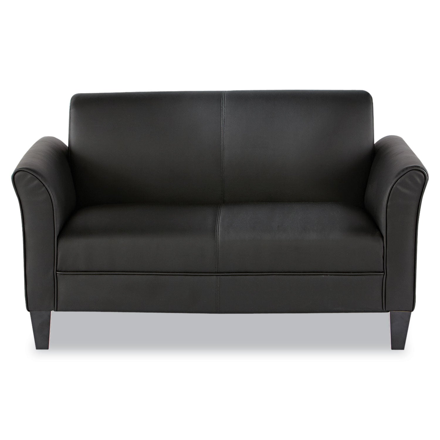 Alera® Alera Reception Lounge Sofa Series, Two-Cushion Loveseat, 55.5" x 31.5" x 33.07", Black