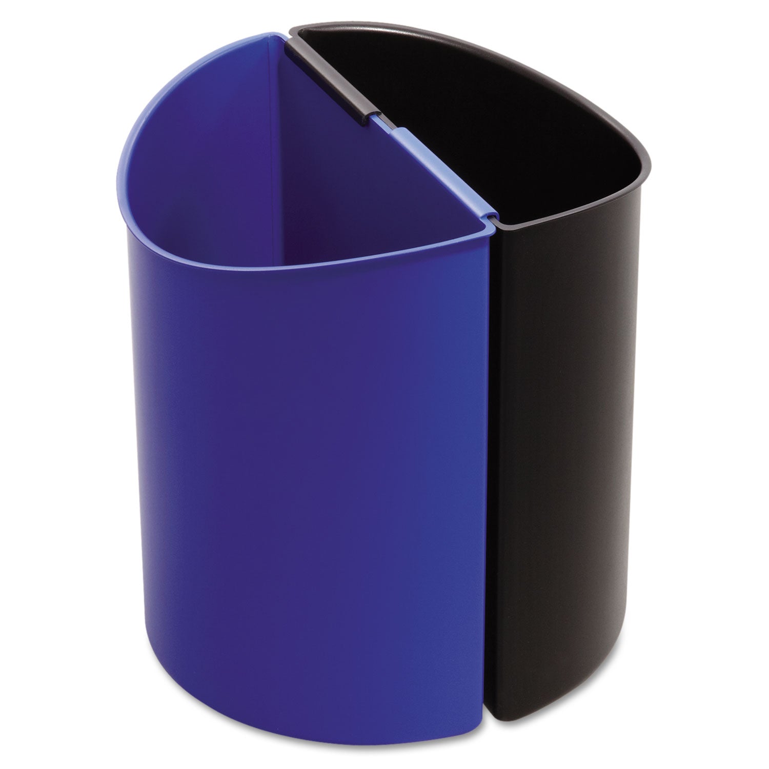 Safco® Desk-Side Recycling Receptacle, 3 gal, Plastic, Black/Blue - Bloom Skins