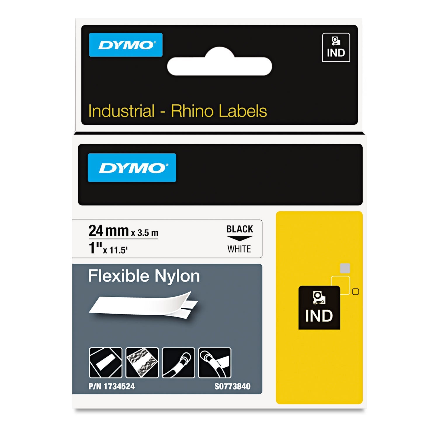 Rhino Flexible Nylon Industrial Label Tape | 1"