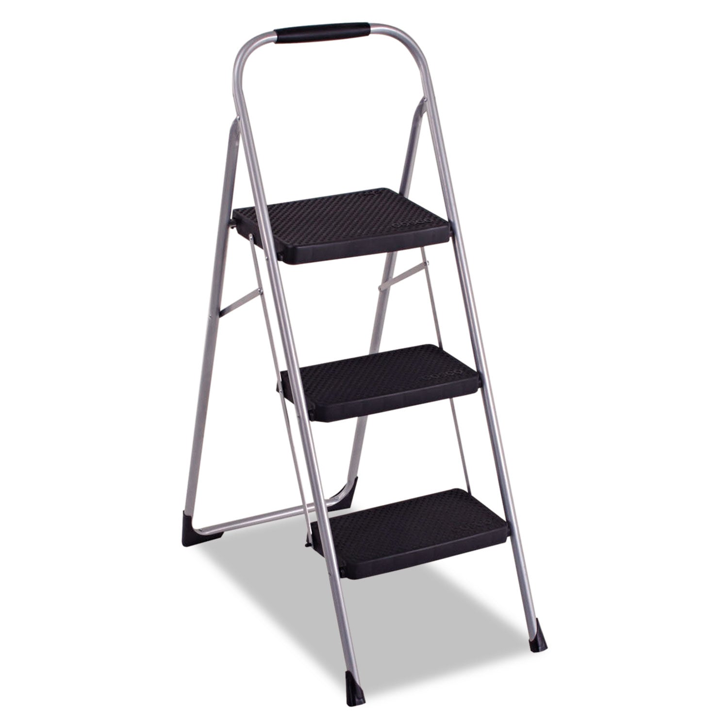 Cosco® 3-Step Big Step Folding Stool, 200 lb Capacity, 17.75 x 28 x 45.63, Light Gray