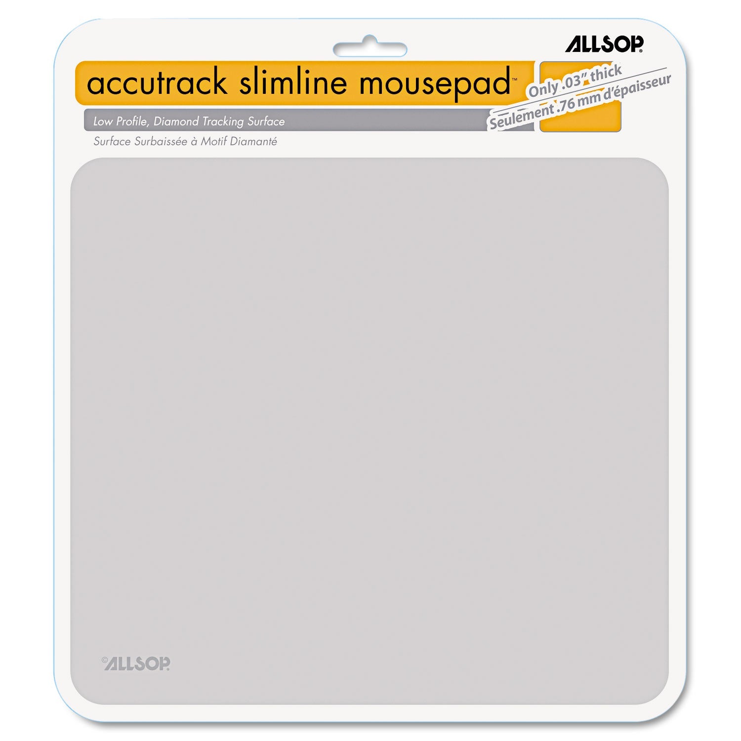 Allsop® Accutrack Slimline Mouse Pad, 8.75 x 8, Silver