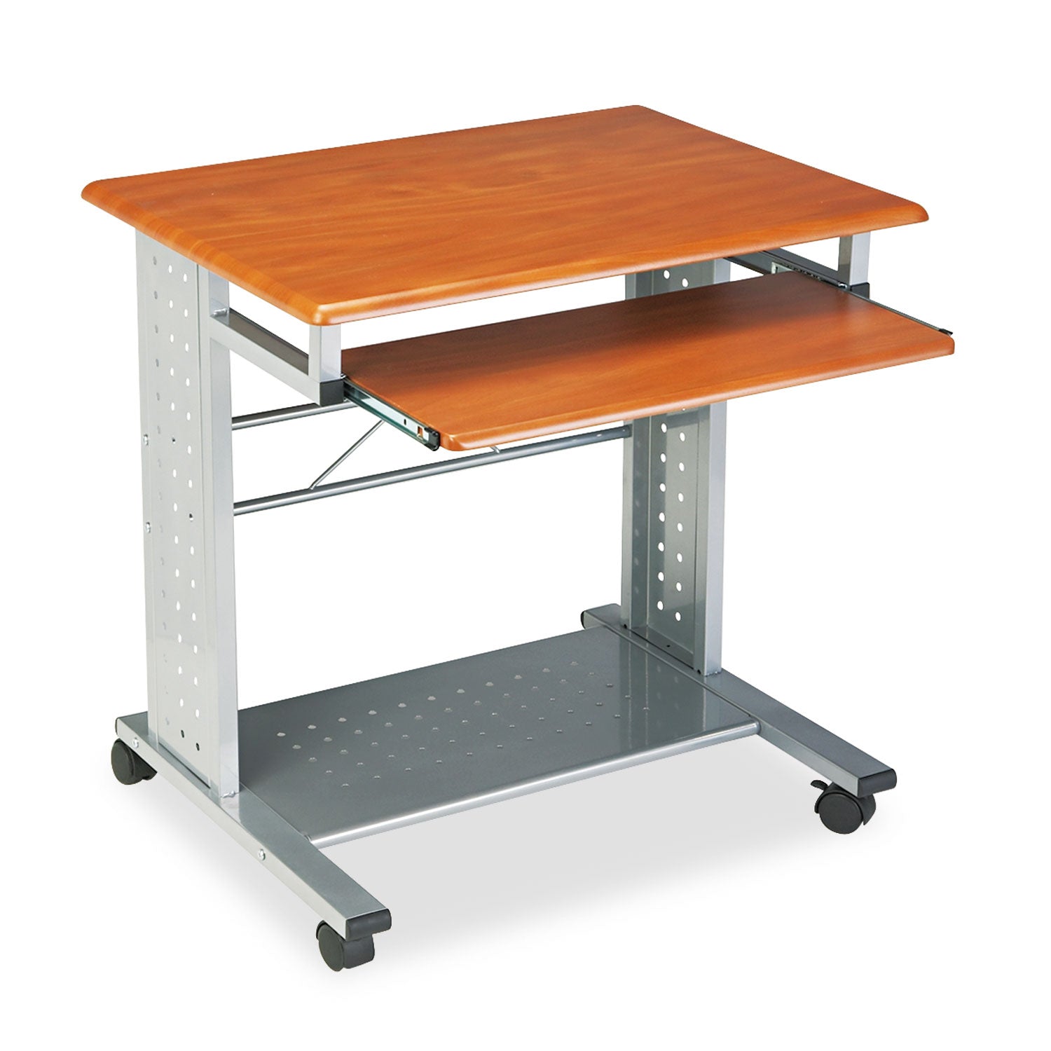 Safco Empire Mobile PC Cart | Med. Cherry/Silver