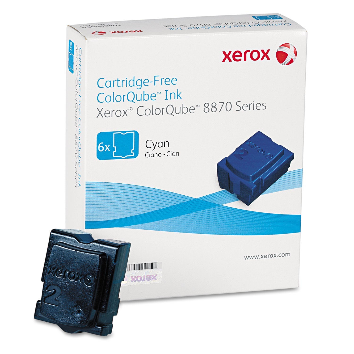 Xerox® 108r00950 Solid Ink Stick, 17,300 Page-Yield, Cyan, 6/box