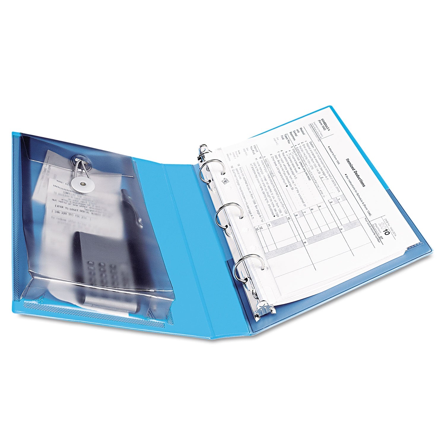 Avery® Mini Size Protect And Store View Binder With Round Rings, 3 Rings, 1" Capacity, 8.5 X 5.5, Blue