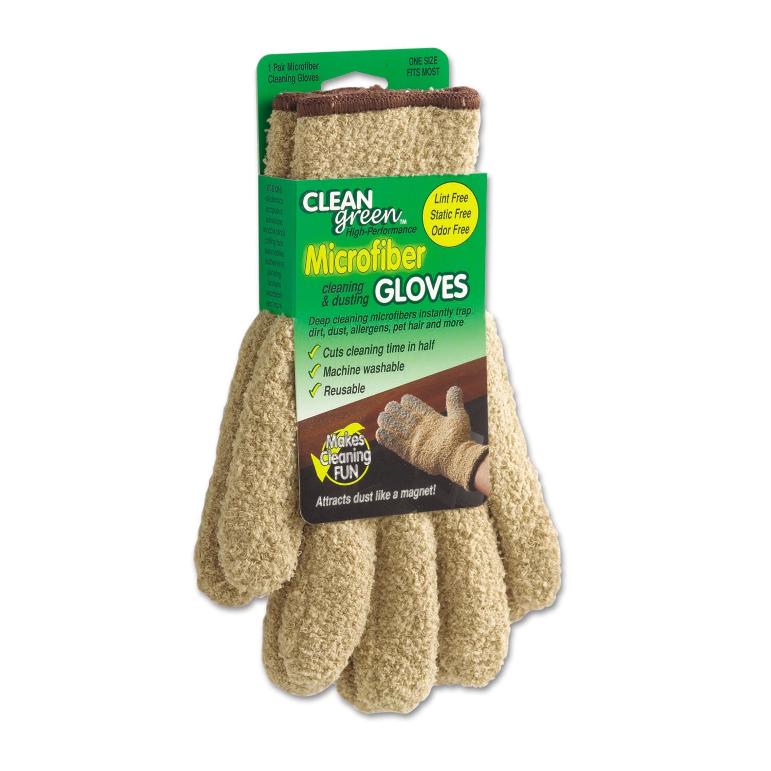 Microfiber Dusting Gloves | Cleangreen, 1-Pair