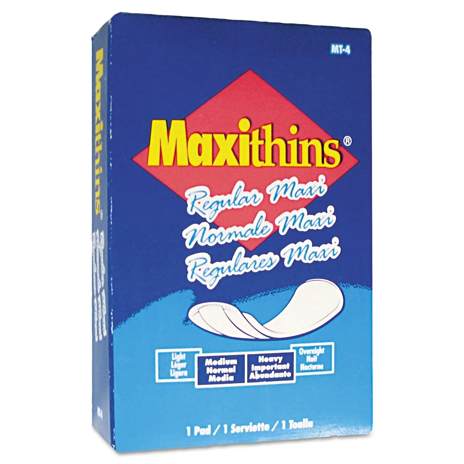 HOSPECO® Maxithins Vended Sanitary Napkins #4, Maxi, 100 Individually Boxed Napkins/carton