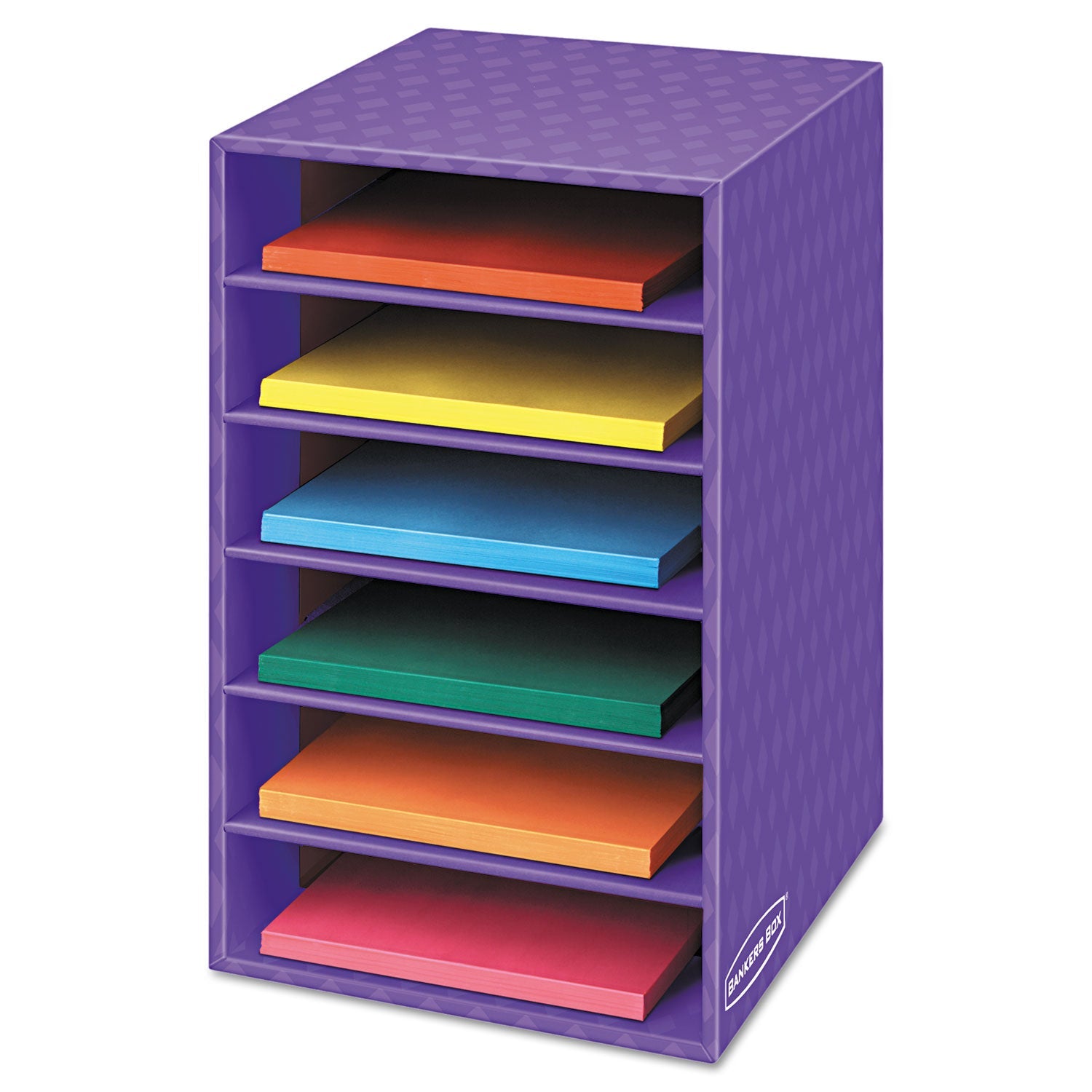 Vertical Classroom Organizer | 6 Shelves, Purple