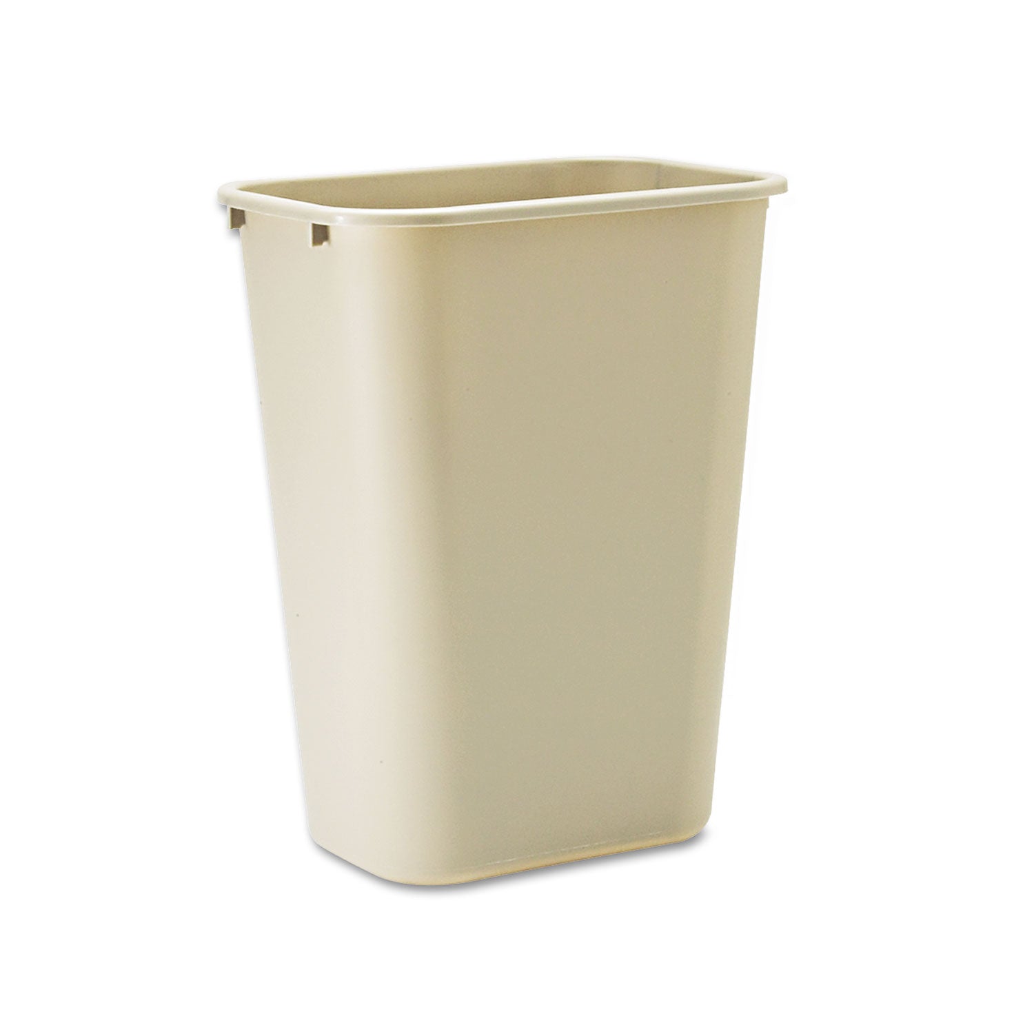 Rubbermaid® Commercial Deskside Plastic Wastebasket, 10.25 gal, Plastic, Beige