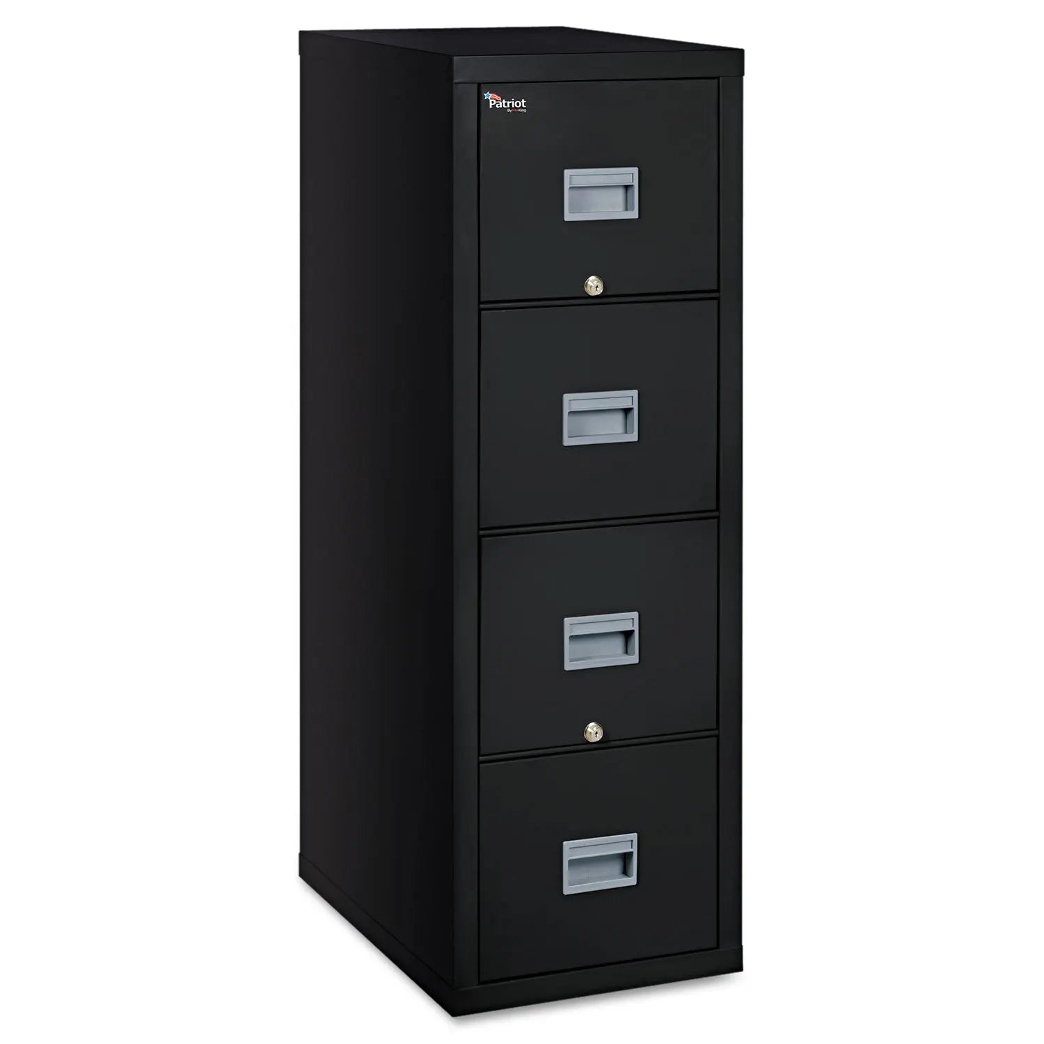 FireKing® Patriot By Fireking Insulated Fire File, 1-Hour Fire Protection, 4 Legal/letter File Drawers, Black, 17.75" X 25" X 52.75"