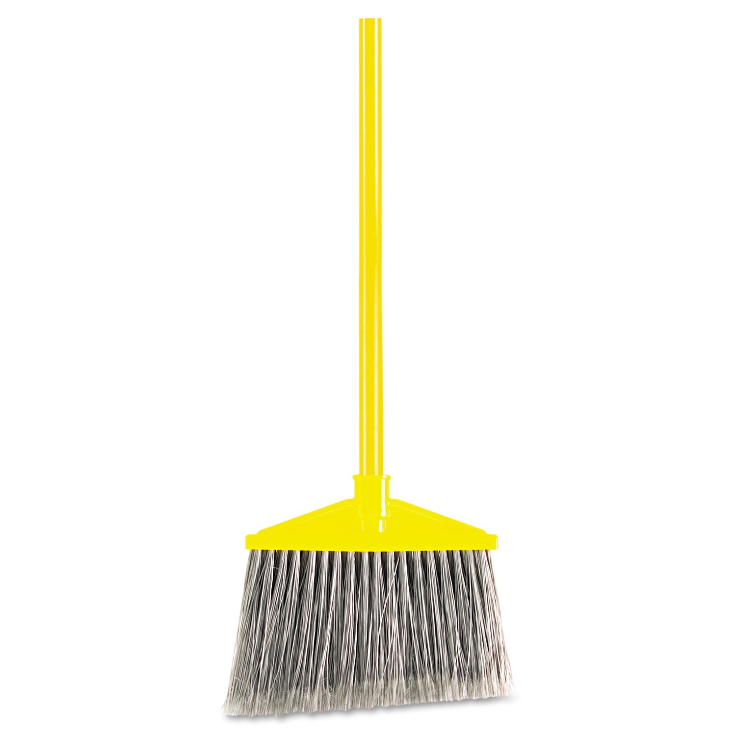 Rubbermaid® Commercial 7920014588208, Angled Large Broom, 46.78" Handle, Gray/yellow