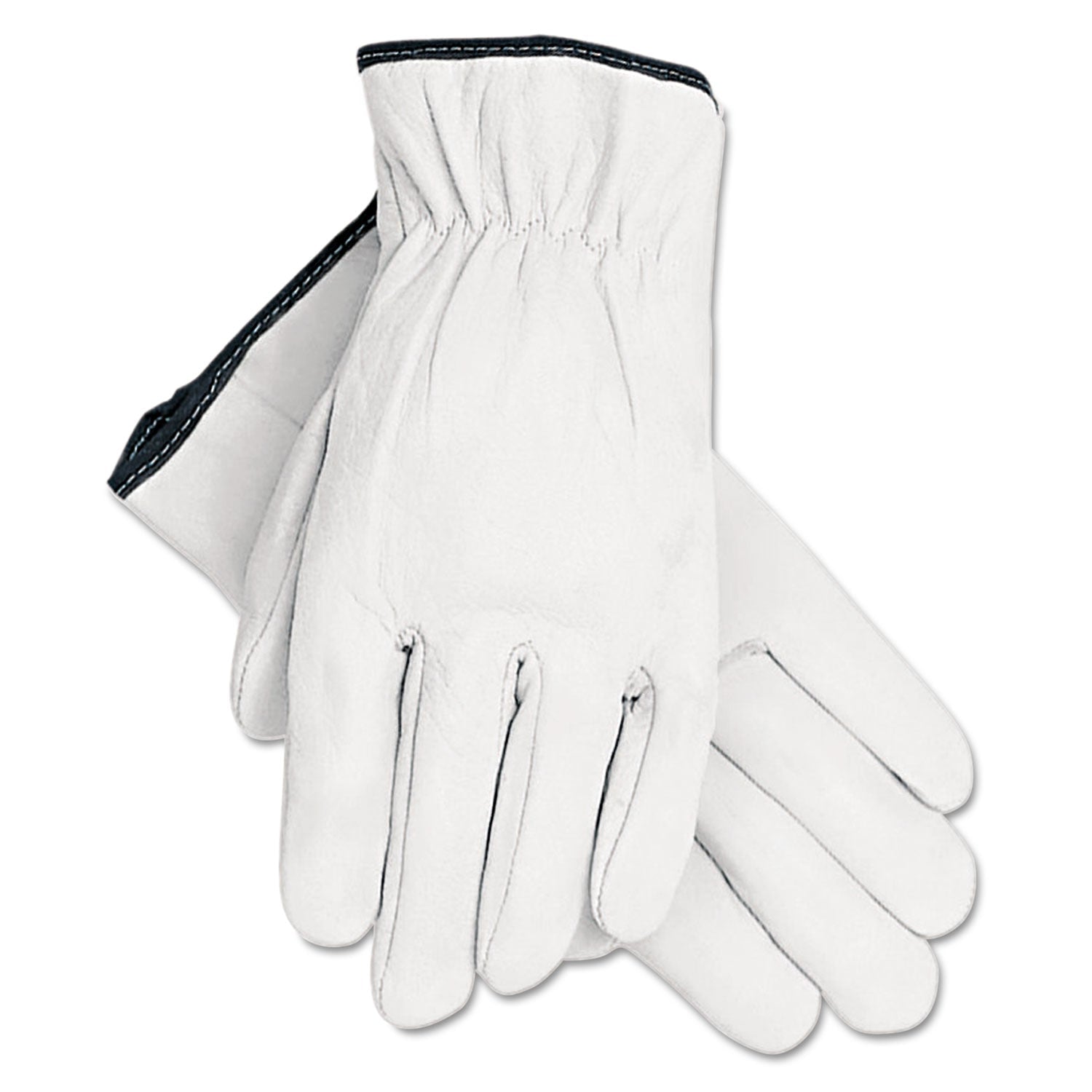 MCR™ Safety Grain Goatskin Driver Gloves, White, Large, 12 Pairs - Bloom Skins
