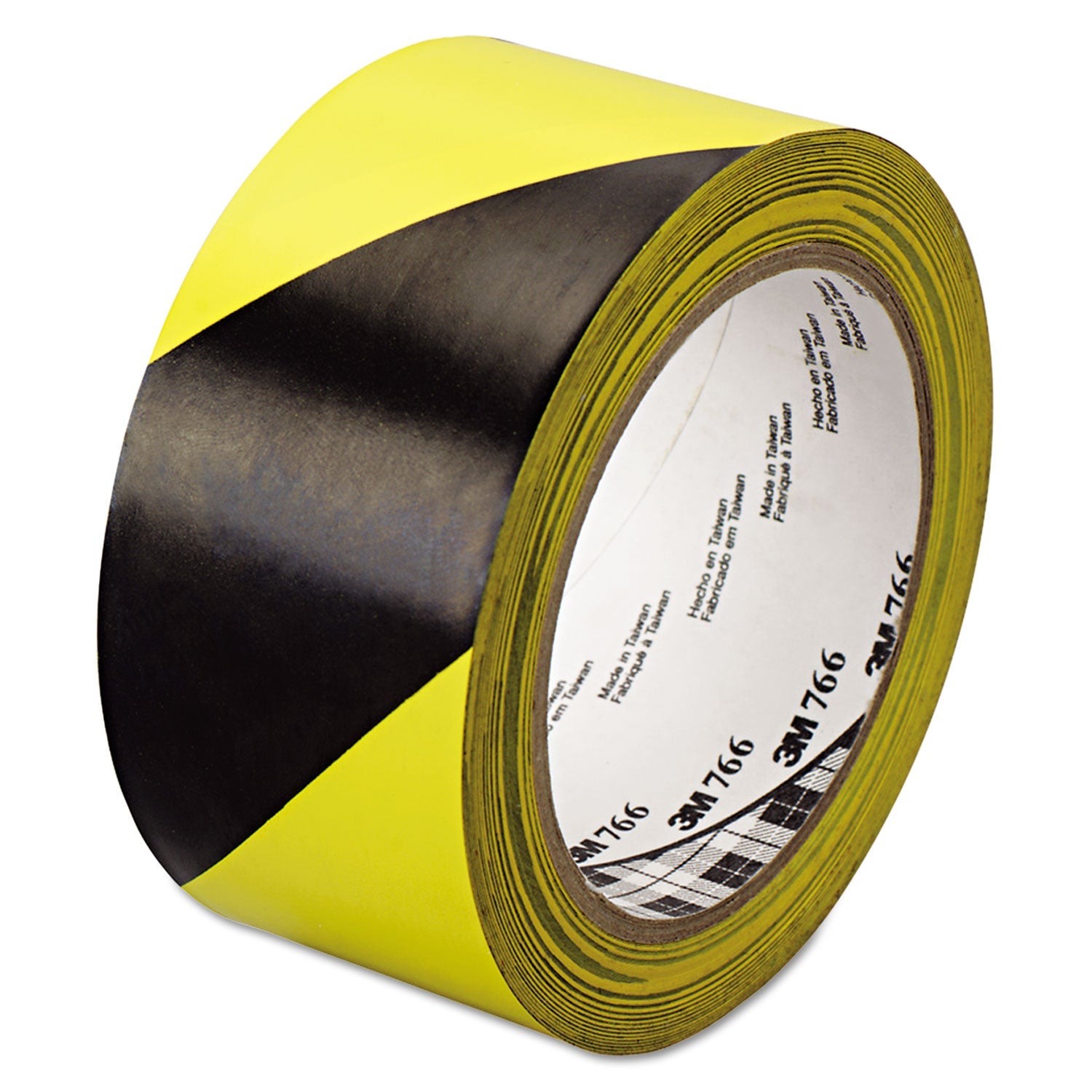 3M™ 766 Hazard Marking Vinyl Tape, 2" X 36 Yds, Black/yellow