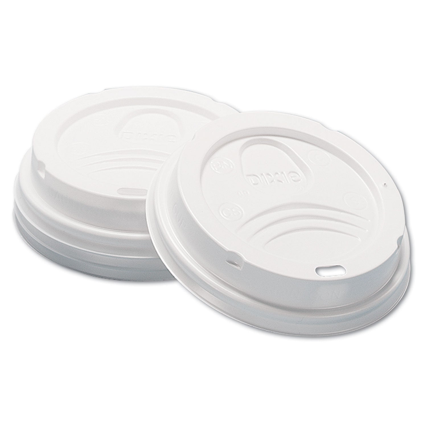 Dixie® Dome Hot Drink Lids, Fits 8 oz Hot Cups, Plastic, White, 100/Sleeve, 10 Sleeves/Carton
