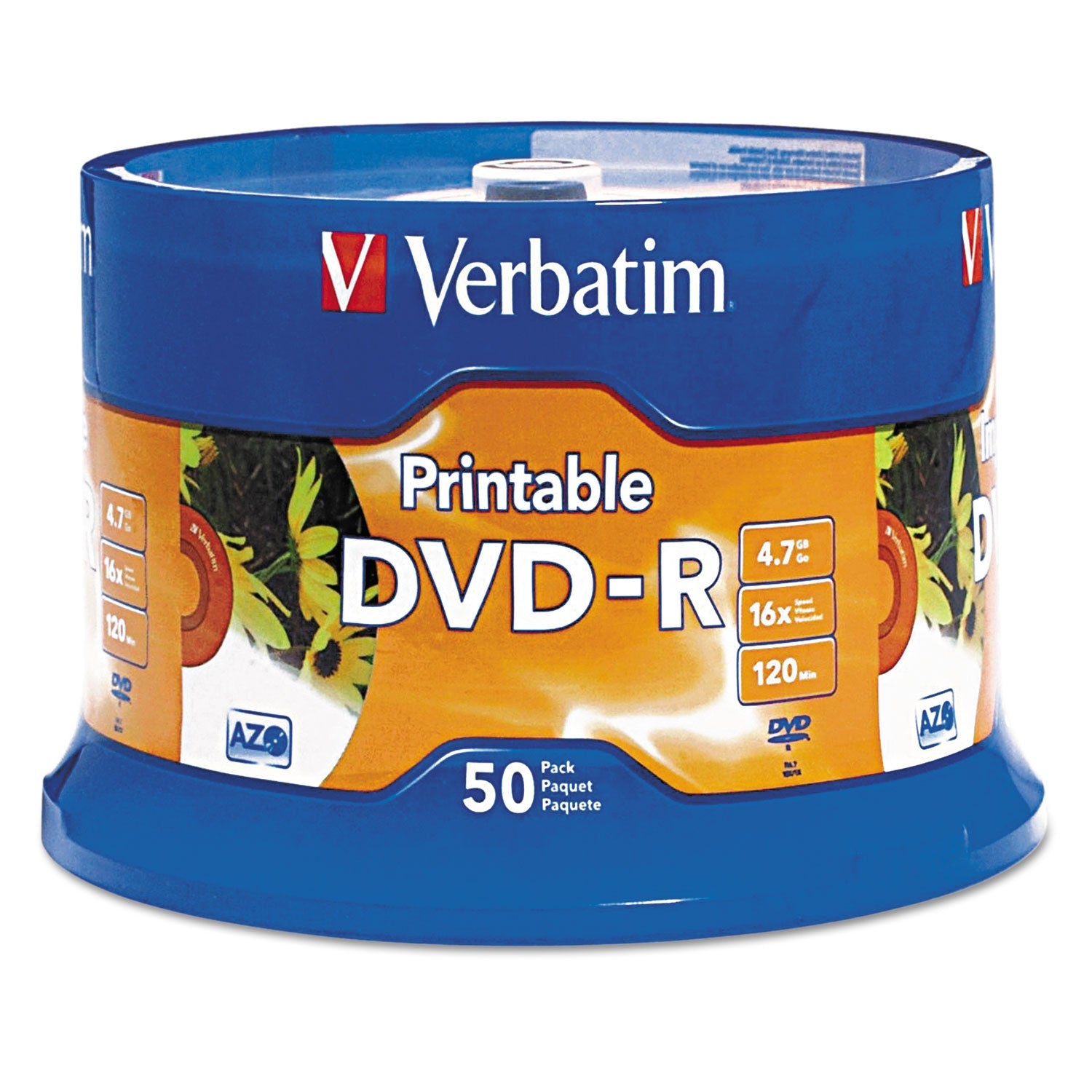 DVD-R Recordable Disc | 4.7GB, 16x, 50/Pack, White