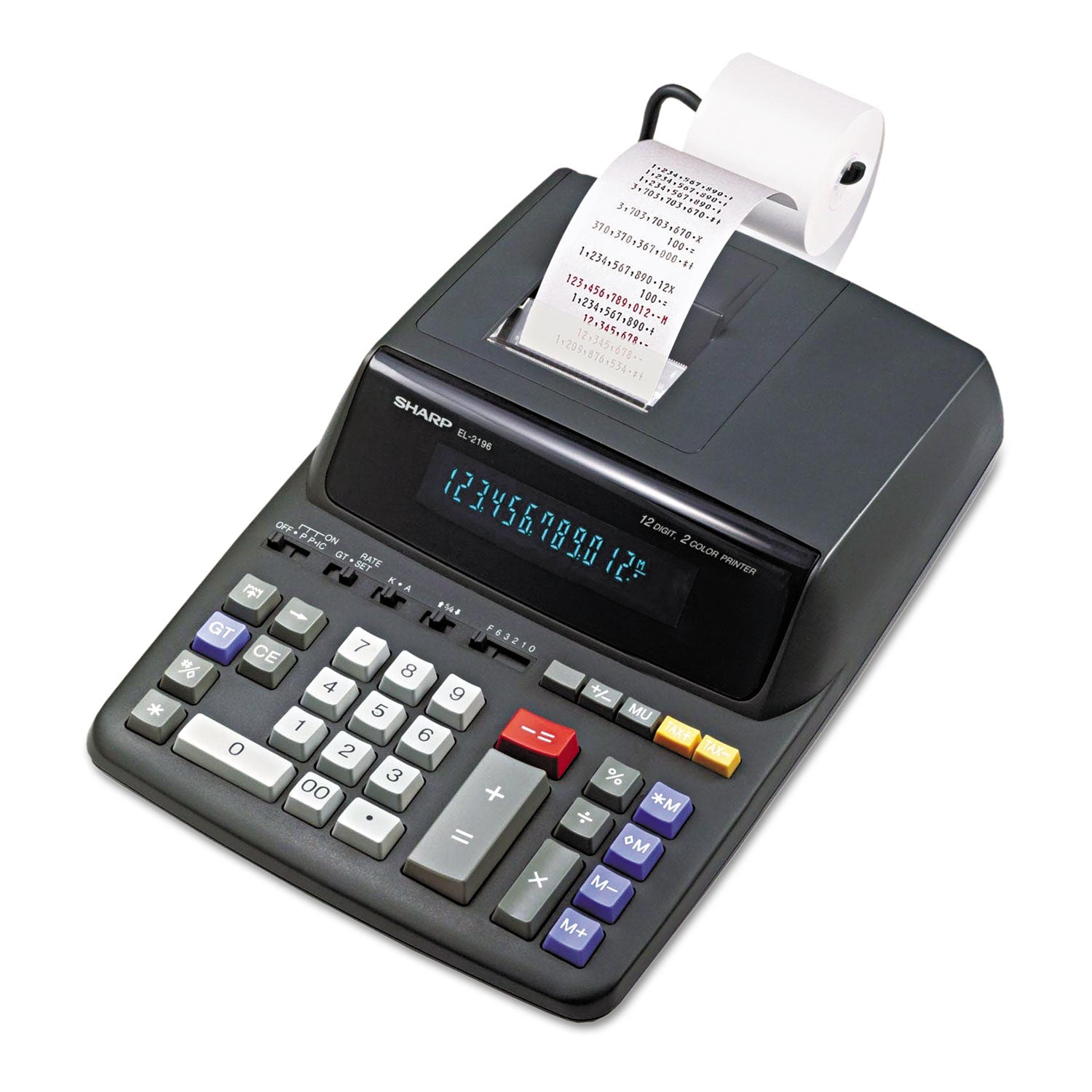 Sharp EL2196BL Printing Calculator | 2-Color