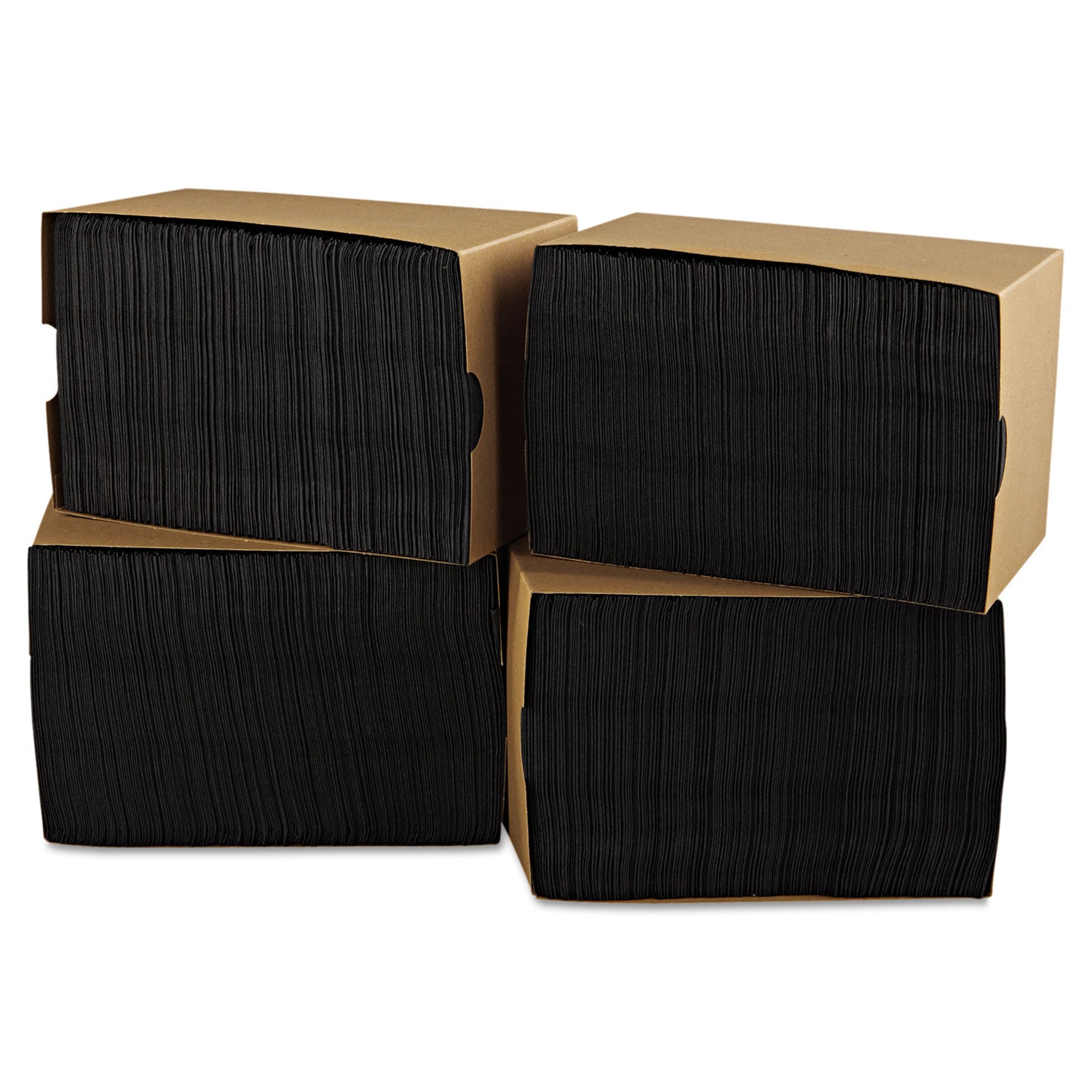 Hoffmaster® Beverage Napkins, 2-Ply, 9 1/2 X 9 1/2, Black, 1000/carton