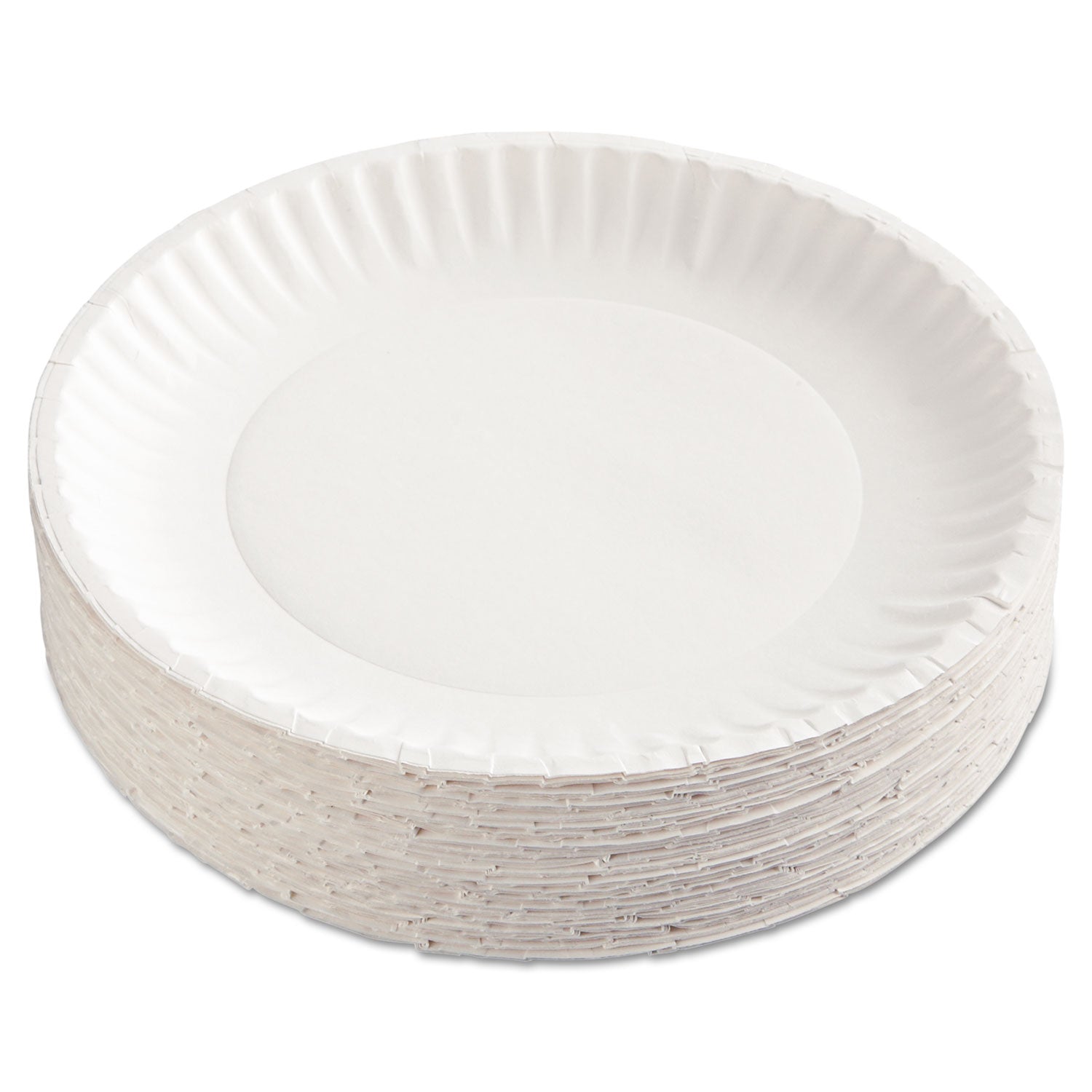 AJM Packaging Corporation Paper Plates, 9" Dia, White, 100/pack, 12 Packs/carton