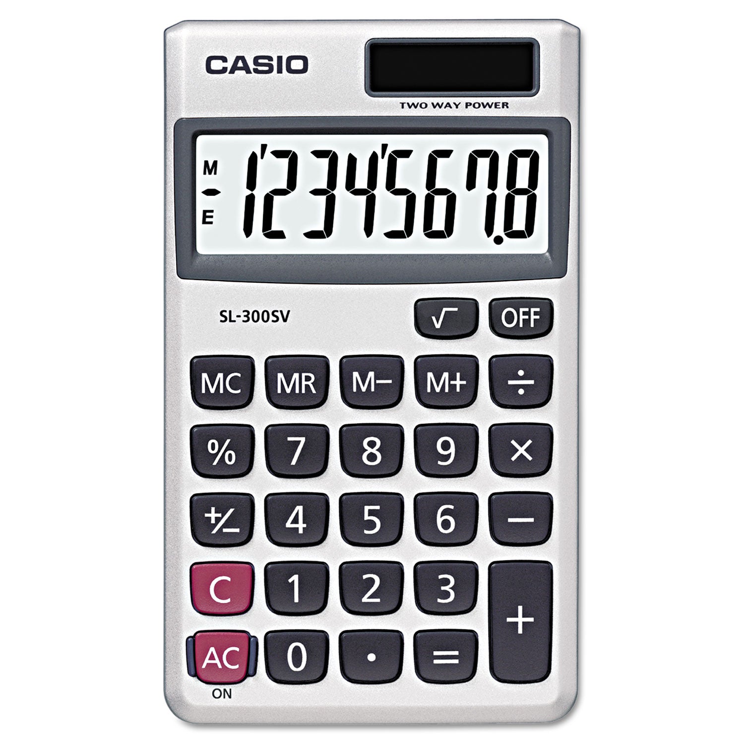 Casio SL-300SV Handheld Calculator | 8-Digit LCD