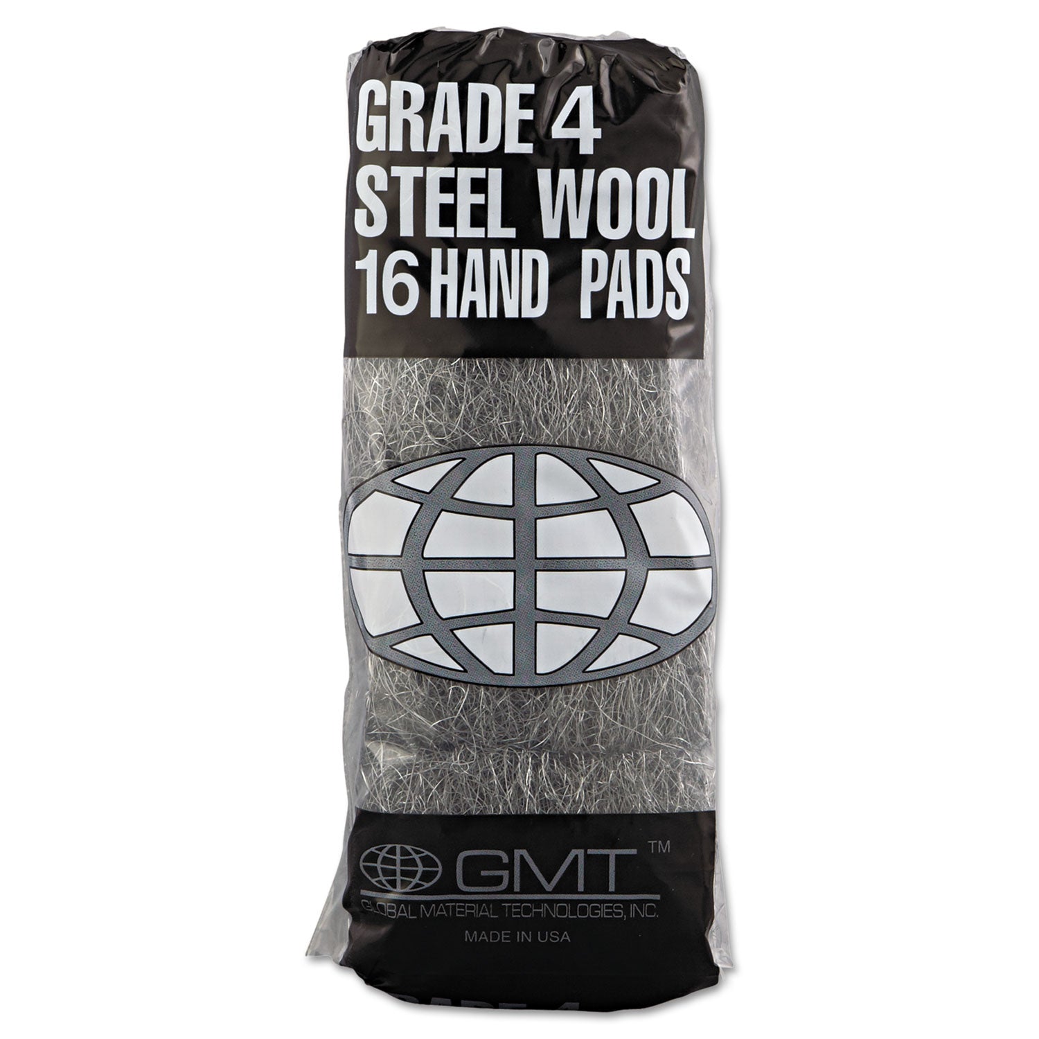 GMT Industrial-Quality Steel Wool Hand Pads, #4 Extra Coarse, Steel Gray, 16 Pads/sleeve, 12 Sleeves/carton - Bloom Skins