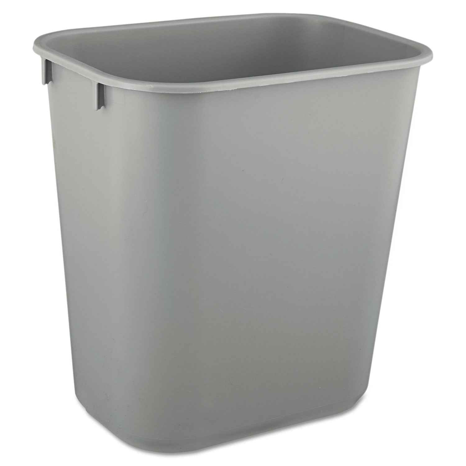 Rubbermaid® Commercial Deskside Plastic Wastebasket, 3.5 gal, Plastic, Gray