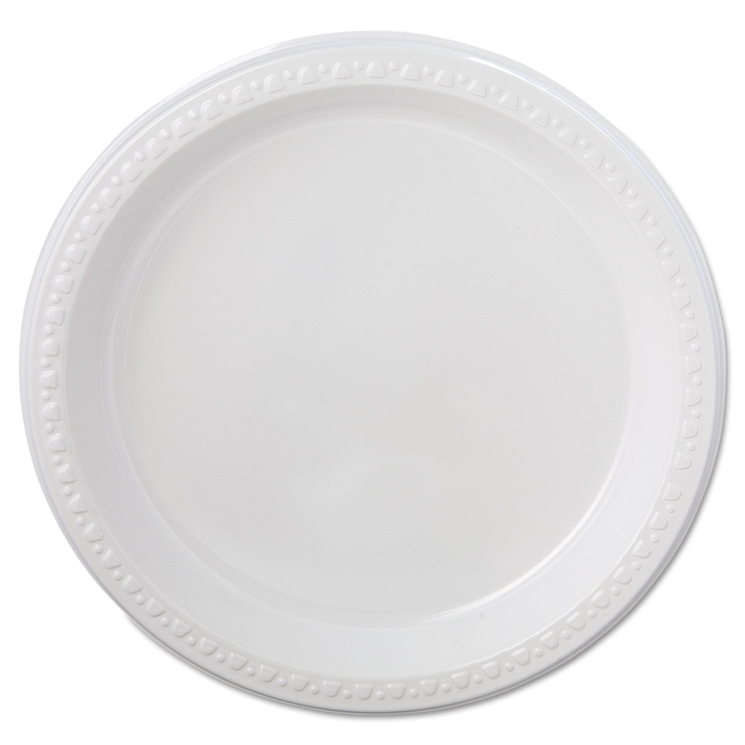 Heavyweight Plastic Plates | 9", White, 125/Pack