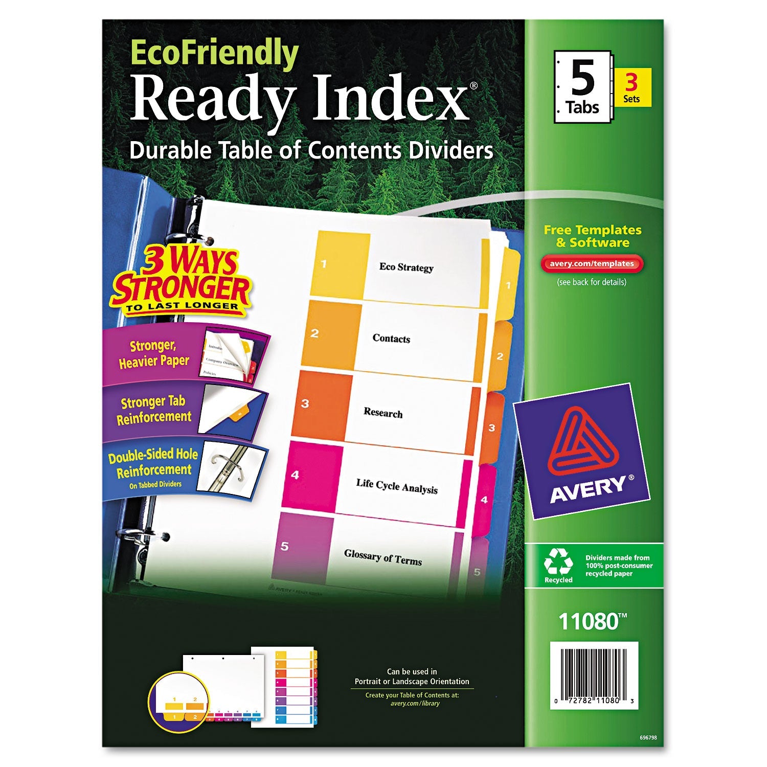 Customizable TOC Ready Index Dividers | 5-Tab